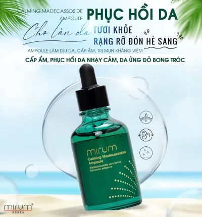 Tinh chất làm dịu, cấp ẩm, trị mụn, kháng viêm – Mirum Calming Madecassoside Ampoule 50ml